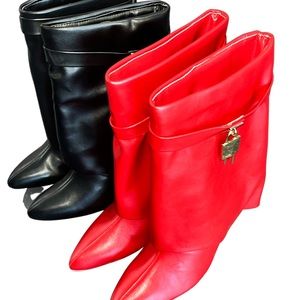 Comfortable stylish lock key wedge boots. Run true to size || Dress up or down